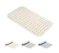 Good Nite Alfombrilla de baño Larga Antideslizante con ventosas Extra Grandes para un baño Seguro, antimoho, Lavable a máquina, Parte Trasera de Goma Gruesa Suave, 70 x 38 cm, Color Beige