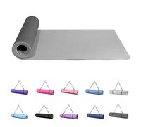 Good Nite Alfombrillas de yoga para mujer, superficies texturizadas antideslizantes, grosor de 6 mm con correa de transporte, tapete de ejercicio Tpe para yoga, pilates, gimnasia (Negro/gris)