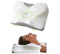 Good Nite Almohada de espuma viscoelástica para dolor de cuello y hombros, almohada ortopédica con funda de almohada adecuada para tumbado lateral, supino y abdominal, 60 x 40 x 12/10 cm (apoyo firme,
