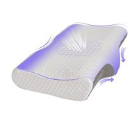 Good Nite Almohada OrtopéDica Cervical de Espuma con Memoria, Almohada ErgonóMica, Muesca de Perfil, para Dolor de Cuello y Dormir de Lado, Regalos Prácticos (Blanco, 60 * 36 *(13/10) cm)