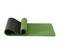 Good Nite Esterilla de yoga para entrenamiento, pilates, fitness, para mujeres y hombres, antideslizante, gruesa, 10 mm, alta densidad, con correa de transporte, TPE, 183 x 61 x 1 cm (verde/negro)