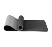Good Nite Esterilla de yoga para entrenamiento, pilates, fitness, para mujeres y hombres, antideslizante, gruesa, 10 mm, alta densidad, con correa de transporte, TPE, 183 x 61 x 1 cm (negro/gris)