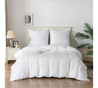 Good Nite Funda Nórdica 3 Piezas Microfibra Juego de Funda Edredon 200 x 200 cm con 2 Funda de Almohada 80 x 80 cm Blanco Suave Transpirable