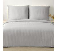 Good Nite Funda Nordica Cama 240x220cm y de Almohada 80x80cm Juego de Cama Casal Funda Nórdica de Rayas Microfibra Funda Nórdica con Cremallera(Gris,240x220cm+80x80cm*2)