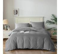 Good Nite Juego de Funda de edredón con Fundas de Almohada de Microfibra Suave (Gris Oscuro, tamaño King, 230 x 220 cm)