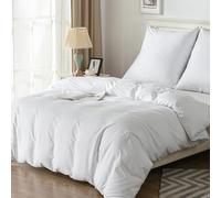 Good Nite Juego de Ropa de Cama de 135 x 200 cm, 2 Piezas, Microfibra, Funda nórdica con Cremallera, 1 Funda nórdica de 135 x 200 cm y 1 Funda de Almohada de 80 x 80 cm, Color Blanco