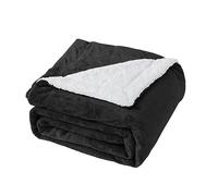 Good Nite Manta Reversible de Forro Polar Sherpa de 230 x 270 cm, Manta de poliéster esponjosa, Suave y cálida para la Vida en el hogar y Viajes (Negro, tamaño Super King)