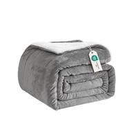 Good Nite Manta Sofa Sherpa Mantas para Cama Gris 150x200cm | Ideal para sofá y cama en invierno, lavable a máquina