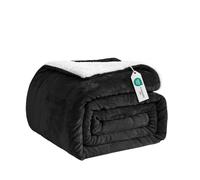 Good Nite Manta Sofa Sherpa Mantas para Cama Negro 200x230cm | Ideal para sofá y cama en invierno, lavable a máquina