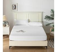 Good Nite Sábana Bajera Ajustable King de 25 cm con Bolsillo Extra Profundo, Suave y Transpirable (Blanco, King)