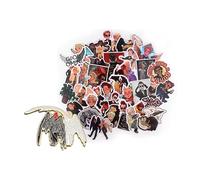 Good Omens Juego de 38 pegatinas de vinilo impermeable con pins para coche, bicicleta, ropa, guitarra, equipaje, portátil, adecuado para adultos, niños, adolescentes
