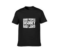 Good People Disobey Bad Laws Camiseta Graphic Printed Tee Shirt Mens Black Shirt, Negro , M