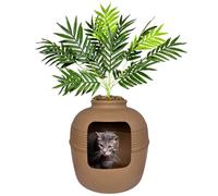 Good Pet Stuff Caja de Arena Oculta en Maceta, Original, Plantas Artificiales, para Gatos, ventilada y Filtro de Olor, fácil de Limpiar, marrón Moca, 50,8 cm de Ancho x 50,17 cm