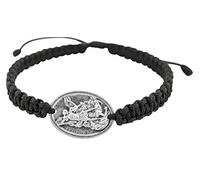Good Shepherd Creations Pulsera de cordón ajustable con medallas de San Benito (medalla de San Miguel)
