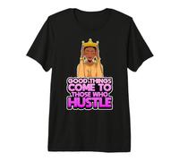 Good Things Hustle Queen Madre Diversión Negro Chica Magia Melanina Camiseta Premium