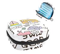 Good Time Travel Period Pouch portátil, bolsa de almacenamiento de tampones para servilletas sanitarias, Varios colores, 4.7x6.6x6.6 in/12x17x17 cm