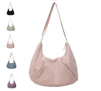 Good Totes Croissant Bag, Large Croissant Sling, Large Fashion Nylon Waterproof Satchel, Crescent Crossbody Bags for Women (Pink)