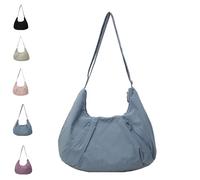 Good Totes Croissant Bag, Large Croissant Sling, Large Fashion Nylon Waterproof Satchel, Crescent Crossbody Bags for Women (Blue)