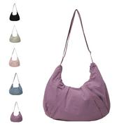Good Totes Croissant Bag, Large Croissant Sling, Large Fashion Nylon Waterproof Satchel, Crescent Crossbody Bags for Women (Purple)
