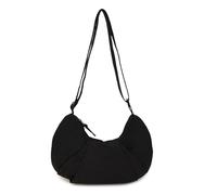 Good Totes Croissant Bag, Large Croissant Sling, Nylon Waterproof Croissant Bag, Large Fashion Nylon Satchel for Women (Black)