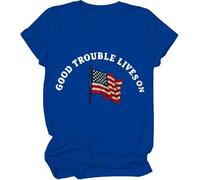 Good Trouble - Camiseta para mujer, diseño con texto en inglés "Good Trouble Lives On", azul real, XXL