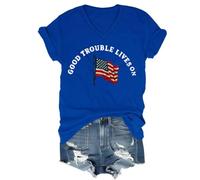 Good Trouble - Camiseta para mujer, diseño con texto en inglés "Good Trouble Lives On", Azul zafiro-v, 3XL