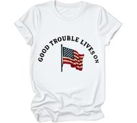 Good Trouble - Camiseta para mujer, diseño con texto en inglés "Good Trouble Lives On", blanco, S