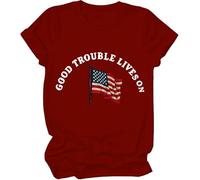 Good Trouble - Camiseta para mujer, diseño con texto en inglés "Good Trouble Lives On", Burdeos, XL