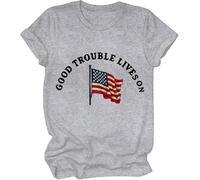 Good Trouble - Camiseta para mujer, diseño con texto en inglés "Good Trouble Lives On", gris, XXL