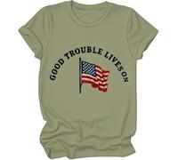 Good Trouble - Camiseta para mujer, diseño con texto en inglés "Good Trouble Lives On", verde, 3XL