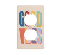Good Vibes - Cubierta de salida mínima para interruptor de luz, decorativa, 1 banda, placa de pared para cocina, baño, tamaño 7 x 11,4 cm