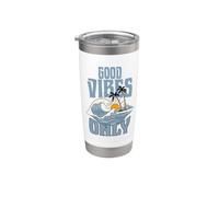 Good Vibes Only Afirmation Coastal Beach Lifestyle Vaso térmico de acero inoxidable de doble pared