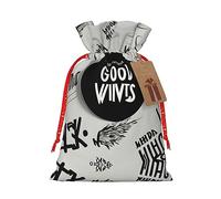 Good Vibes Only Bolsas de regalo de tela con cordón, bolsas de regalo festivas para celebraciones en el hogar y la oficina