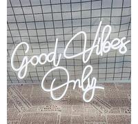 Good Vibes Only - Letrero de neón para decoración de pared, luces LED de neón para cafetería, salón, bar, club y decoración de fiesta (adaptador de corriente incluido)