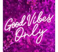 Good Vibes Only Neón Signe, Good Vibes Led Signe Per La Décoración Mural, Belle Rose Neón Logo Per La Décoración De Chambre De Fille, FêTe, Aniversario, Matrimonio, Salone Centro Comercial