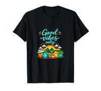 Good Vibes Only Plant Parent Cottagecore Sunrise Art Camiseta