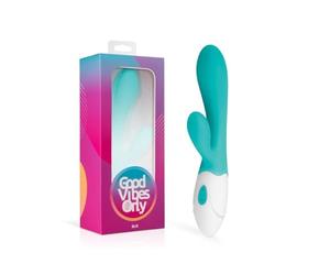 Good Vibes Only Vibrador Conejo Blis con 10 Modos de Vibración, Recargable, Impermeable, Estimula la Vagina, Clítoris y Punto G (Azul)