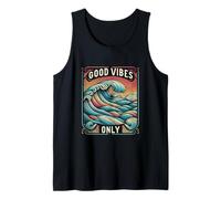 Good Vibes Only Vintage Wave Art Mentalidad positiva Camiseta sin Mangas