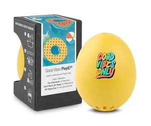 Good Vibes PiepEi - Temporizador de huevos para cocinar - Huevos para 3 grados de dureza - Buen humor regalo - Divertido huevo de cocina - Música Eggtimer - Brainstream