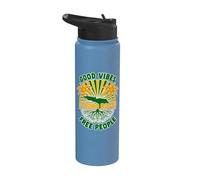 Good Vibes Strong Roots People Est 6 de agosto de 1962 Jamaicano Stainless Steel Insulated Water Bottle