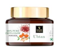 Good Vibes Ubtan Insta Glow Mascarilla hidratante con cúrcuma, azafrán y sándalo, apto para todo tipo de pieles, sin parabenos, sulfatos y aceites minerales, 150 g