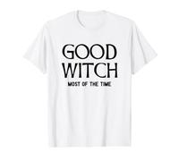 Good Witch - Most of The Time BFF Divertido Halloween Camiseta gráfica económica, Hombre, Blanco, S