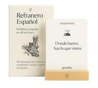 Good4u Refranero Español - 48 Cartas de Refranes con Significado y Aplicación Práctica · Incluye Soporte de Madera · Diseño Cultural Premium · Regalo Original Adultos