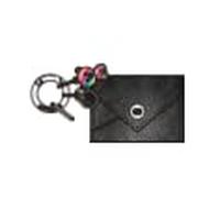 GOODAYY AirTag - Mini bolso de piel, bolsa para joyas para monedas con anillo de muelle, llavero NFC, protección de anillos, llaves, accesorios para mujeres (6 cm x 4,5 cm), Negro , Plata 1