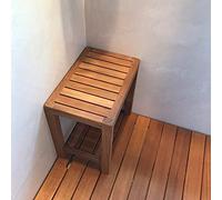GoodBZ Asiento de Banco de Ducha para Ducha Interior, Taburete de baño Impermeable de Madera Organizador de baño de SPA Reposapiés Antideslizante para Personas Mayores discapacitadas, Cap