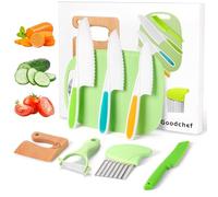 Goodchef - Montessori - Juego de cuchillos de madera para niños a partir de 2 años, libre de BPA y seguro de aprendizaje, herramienta de corte Montessori, juego de cocina para niños, regalo para niños