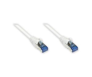 GoodConnections 8060-H030W Cable de Red 3 m Cat6a S/FTP RJ-45 Blanco, Halogen Free 500 MHz, con Protectores de Tensión (Rastnasenschutz) y PiMF