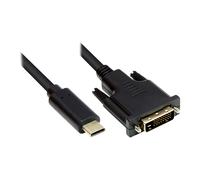 GoodConnections Adapterkabel USB-C a DVI-D Macho 2m Negro - Resolución 1080p - Compatible con MacBook, Samsung Galaxy, Dell XPS, Surface Book