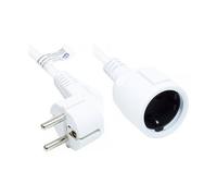 GoodConnections Alcasa P0102-W050 Alargador Schuko Blanco 5m, Enchufe Angular 90° Tipo E+F a F, 250V 16A, Cable H05VV-F 3x1.5mm²