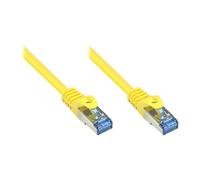 GoodConnections Cable de Red Cat6A 3m, S/FTP, Halogen-Free, 500MHz, Color Amarillo, con Conectores RJ-45 Macho y Protección de Pestillo